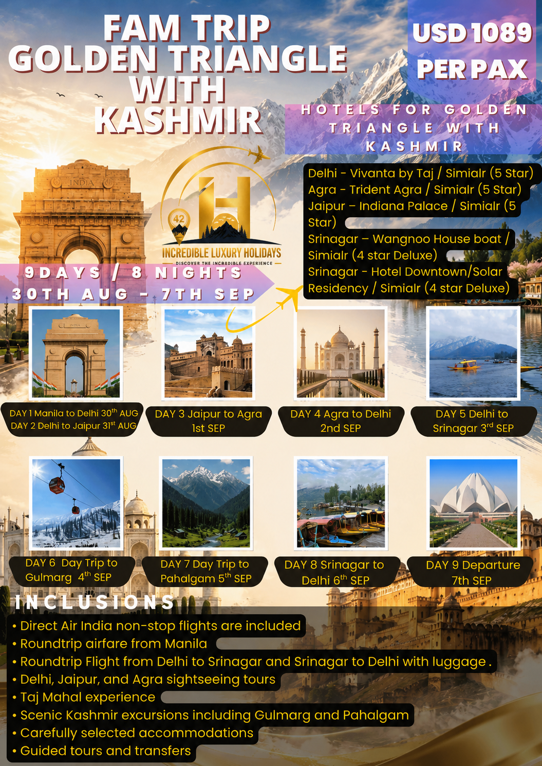 FAM Trip — Golden Triangle with Kashmir