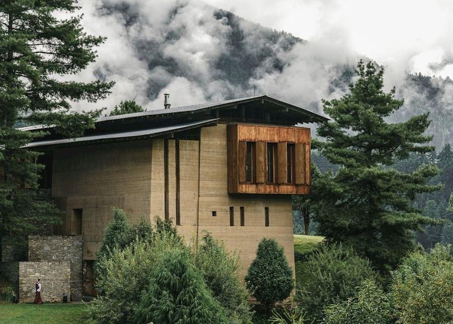 Amankora Gangtey lodge among pine trees