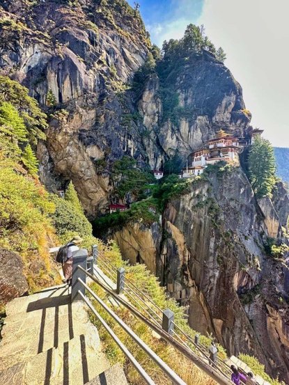 Stone stairway on the final approach to Tiger&rsquo;s Nest Monastery
