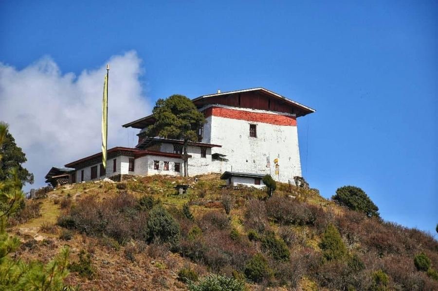 Jele Dzong on the ridge above the Paro valley
