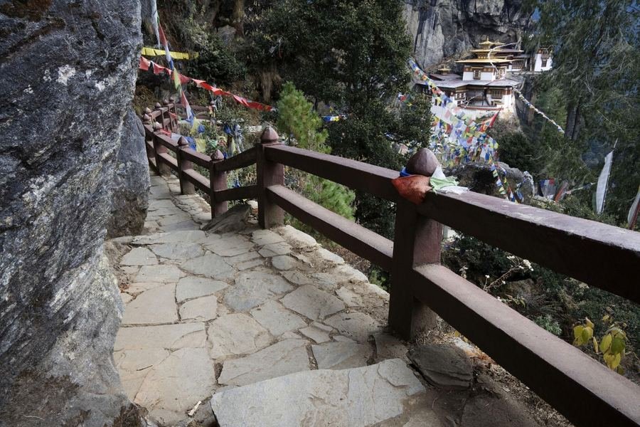 Stone stairway on the approach to Tiger&rsquo;s Nest