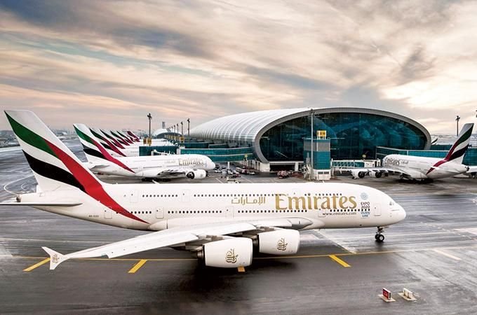 Emirates A380 at Dubai International Airport