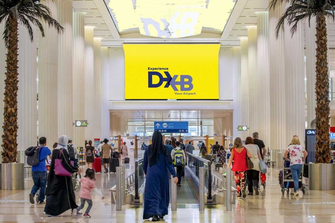 Arrivals hall at Dubai International Airport (DXB)