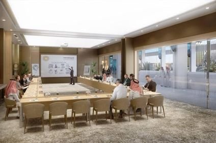 Boardroom meeting setup