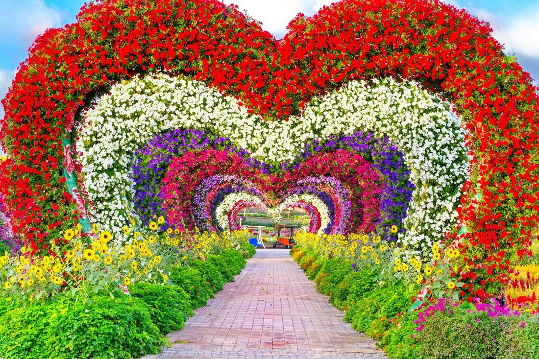 The Heart Tunnel at Dubai Miracle Garden