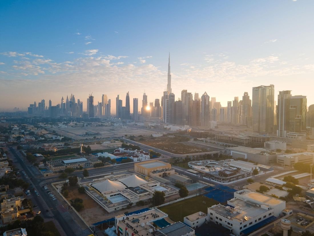 Dubai skyline at dawn