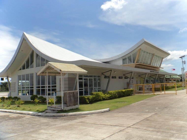 The curved roof of the Sayak Airport terminal building, Siargao
